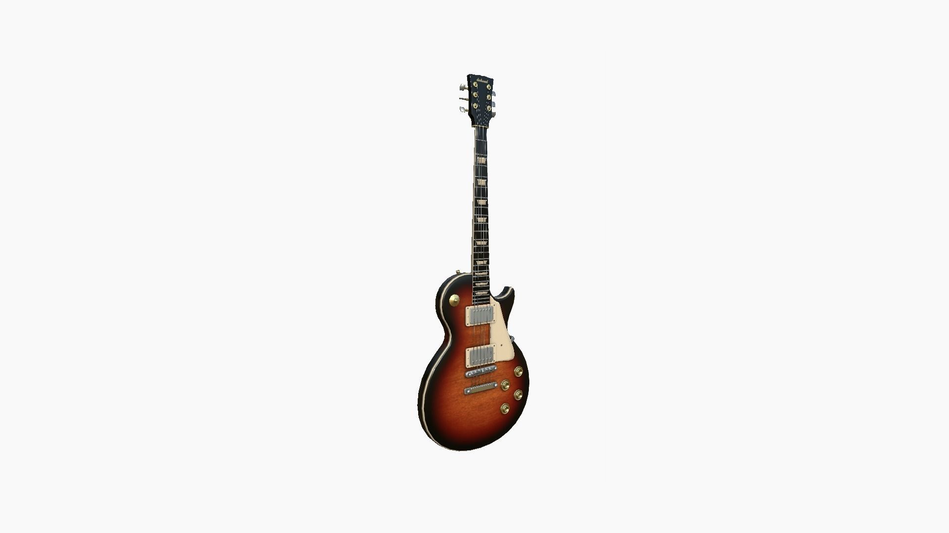 Electric Guitar C01 Dark Wood - Music Instrument Design Low-poly 3D model_1