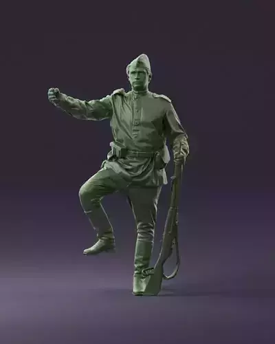 001011 man in soviet soldier with mosin sniper rifle