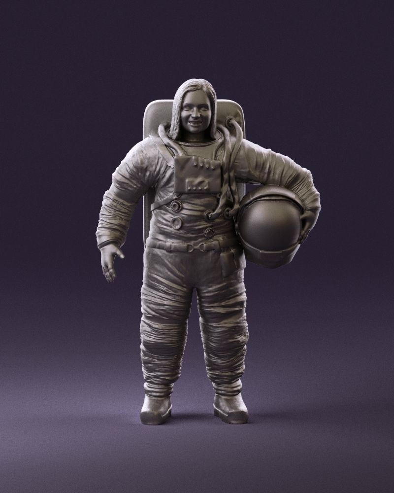 001013 woman space astronaut 3D Print Ready 3D print model_1