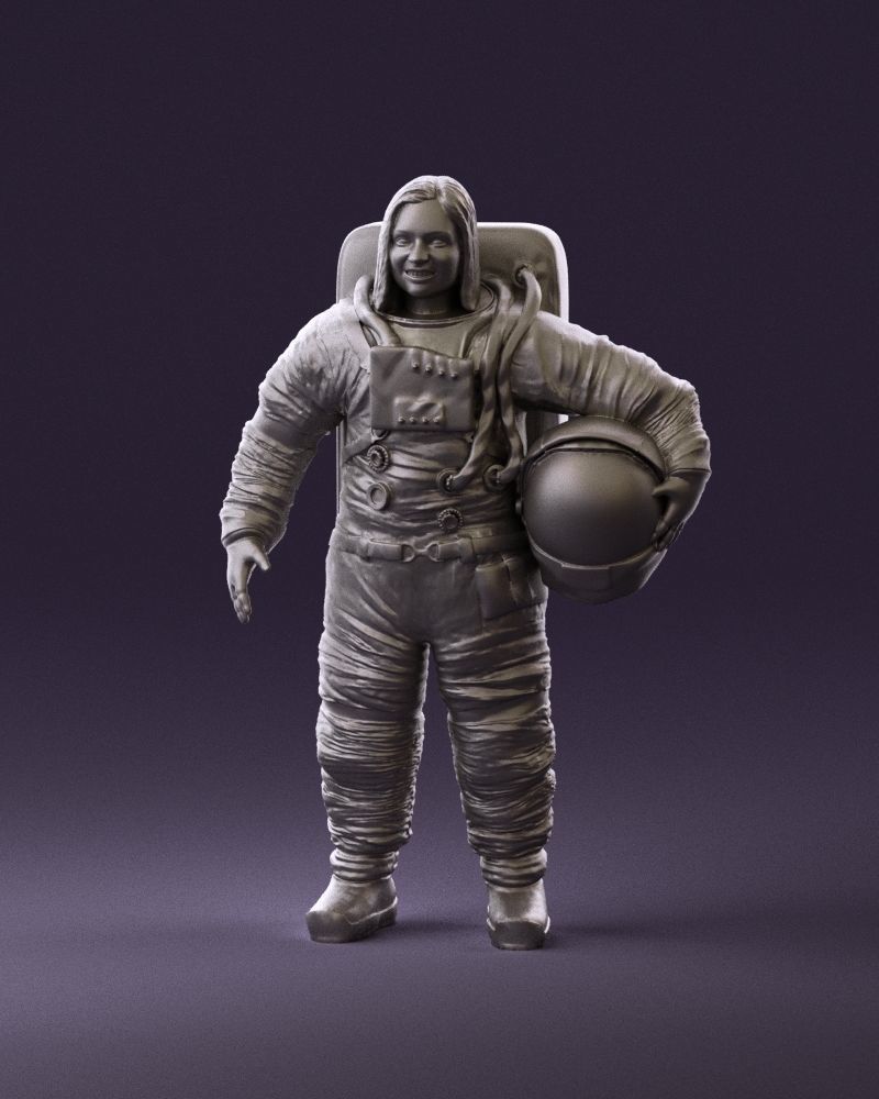 001013 woman space astronaut 3D Print Ready 3D print model_11