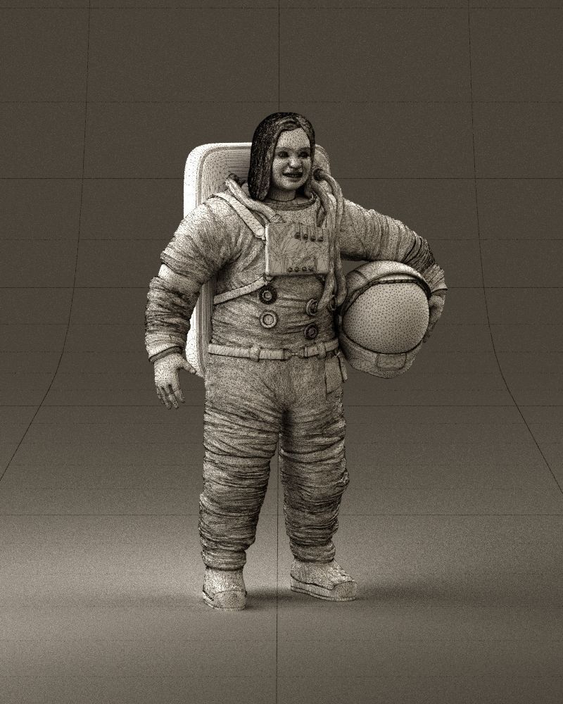 001013 woman space astronaut 3D Print Ready 3D print model_26
