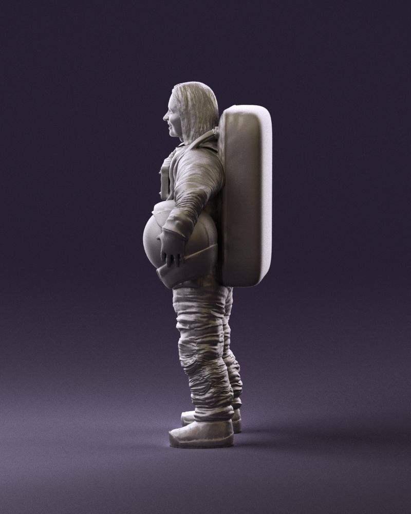 001013 woman space astronaut 3D Print Ready 3D print model_8