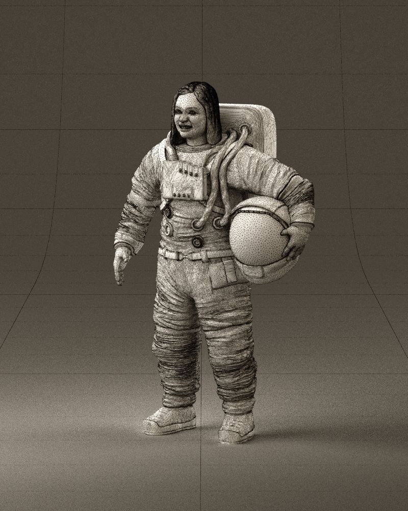 001013 woman space astronaut 3D Print Ready 3D print model_34