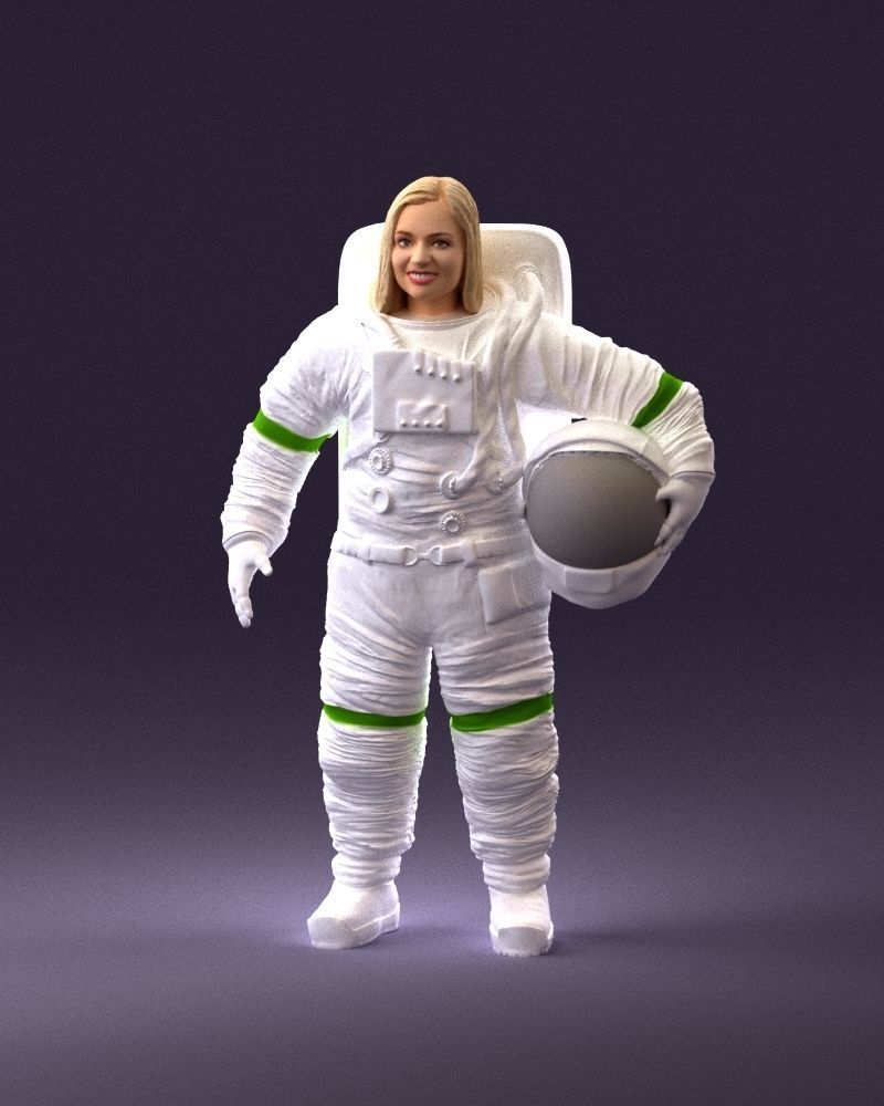 001013 woman space astronaut 3D Print Ready 3D print model_23