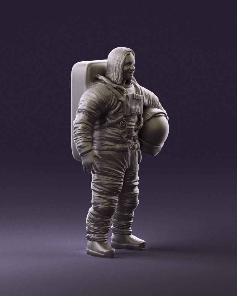 001013 woman space astronaut 3D Print Ready 3D print model_3