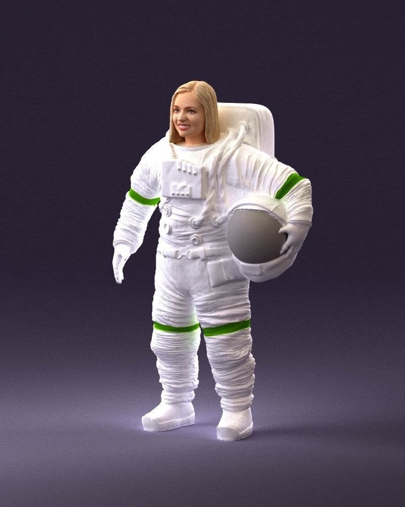 001013 woman space astronaut 3D Print Ready 3D print model_22