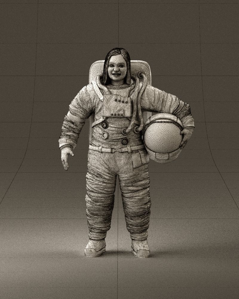 001013 woman space astronaut 3D Print Ready 3D print model_24