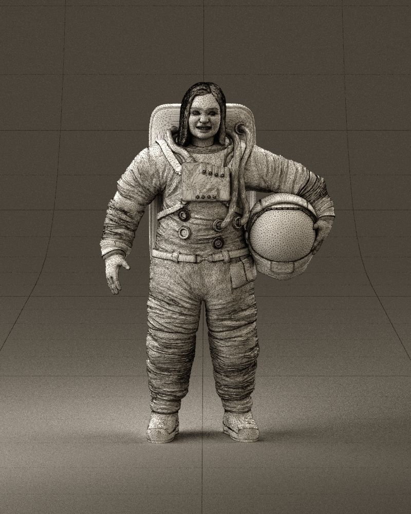 001013 woman space astronaut 3D Print Ready 3D print model_25