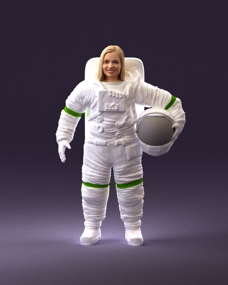 001013 woman space astronaut 3D Print Ready 3D print model_12