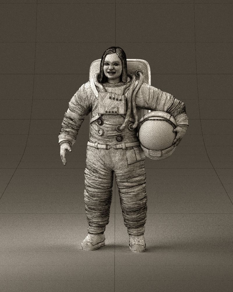 001013 woman space astronaut 3D Print Ready 3D print model_35