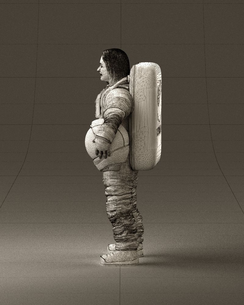 001013 woman space astronaut 3D Print Ready 3D print model_32