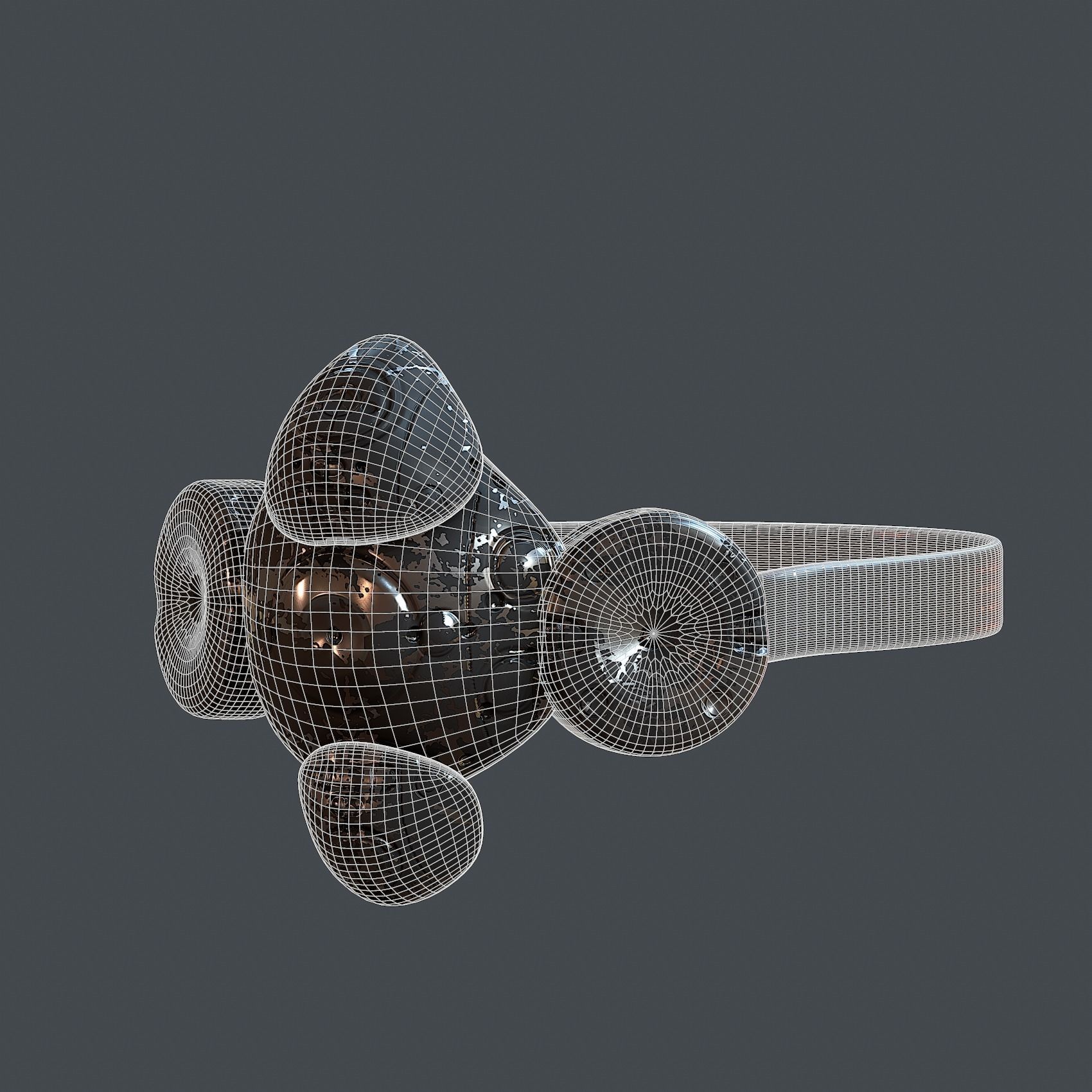 Gas mask helmet 3d model scifi Low-poly Low-poly 3D model_8