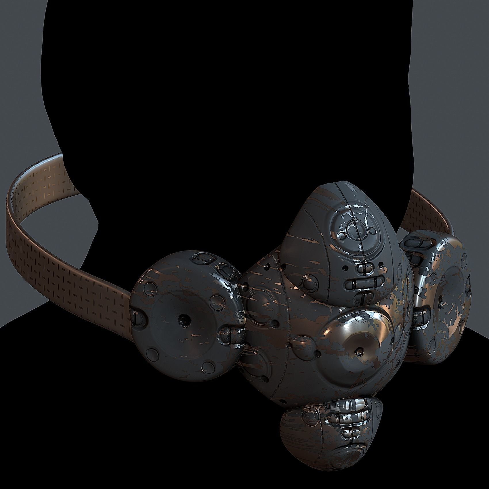 Gas mask helmet 3d model scifi Low-poly Low-poly 3D model_3