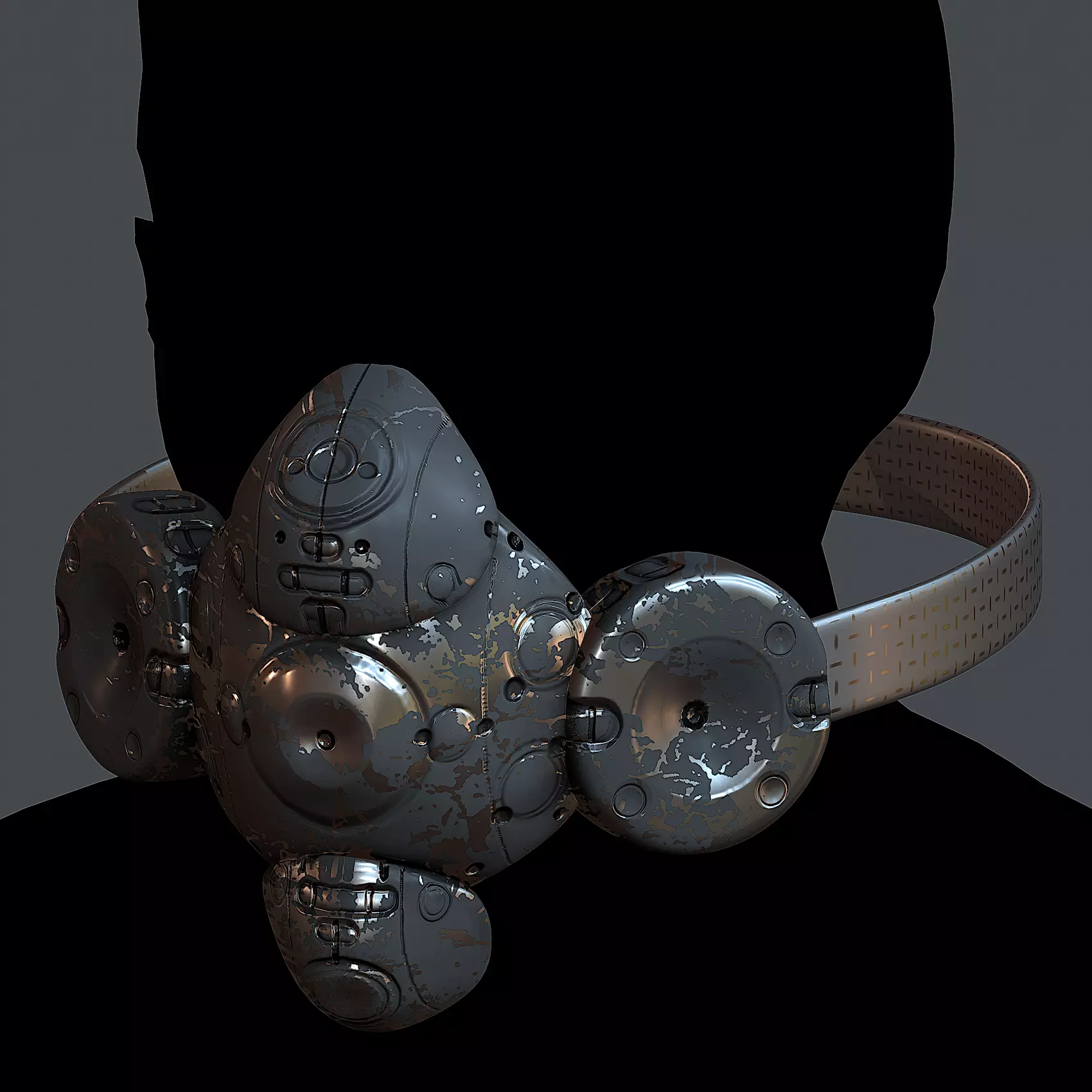 Gas mask helmet 3d model scifi Low-poly Low-poly 3D model_0