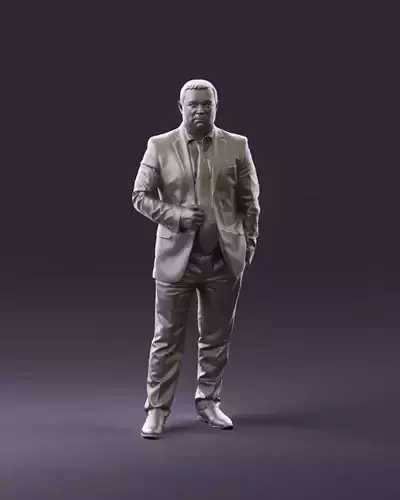 001014 serious man in blue suit and mustache 3D Print Ready 3D print model