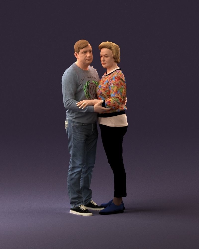 001016 man in gray top holding hands blonde woman 3D Print Ready 3D print model_23