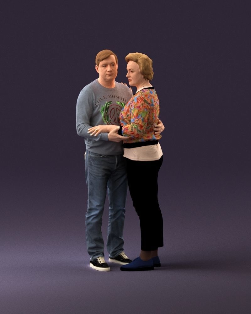 001016 man in gray top holding hands blonde woman 3D Print Ready 3D print model_22