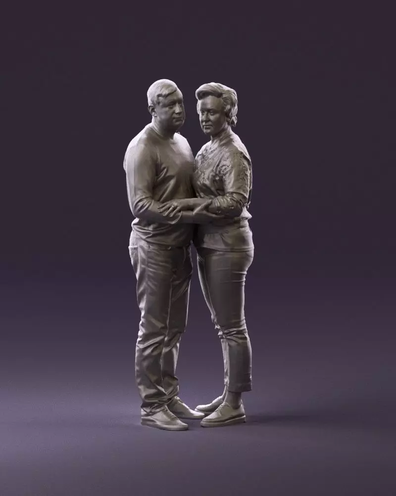 001016 man in gray top holding hands blonde woman 3D Print Ready 3D print model_0