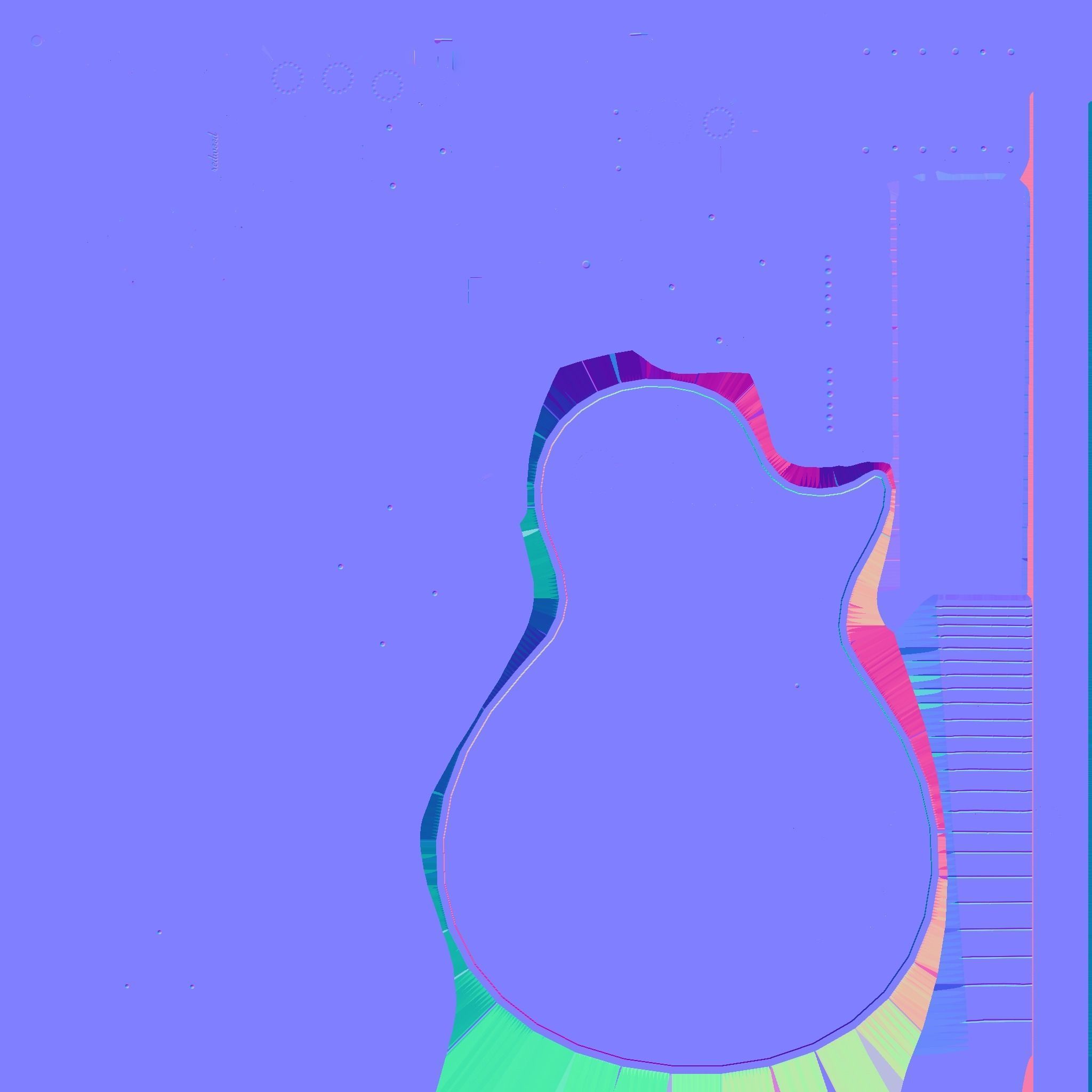 Electric Guitar C02 Red Wood - Music Instrument Design Low-poly 3D model_23