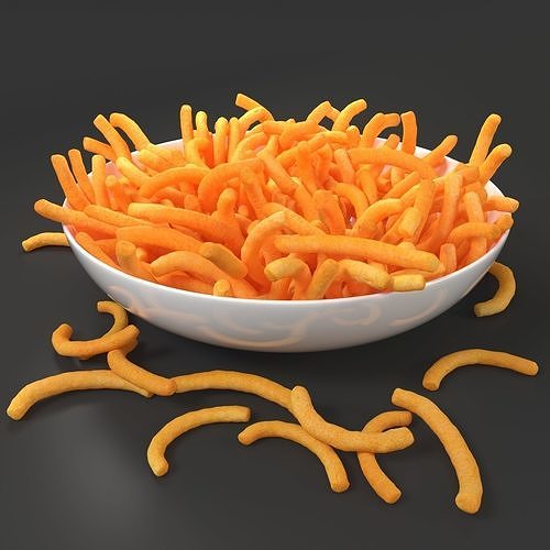chips-Cheetos-popcorn-snack-Cheese Puff Low-poly 3D model 4