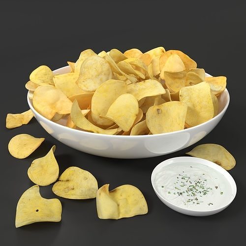 chips-Cheetos-popcorn-snack-Cheese Puff Low-poly 3D model 3