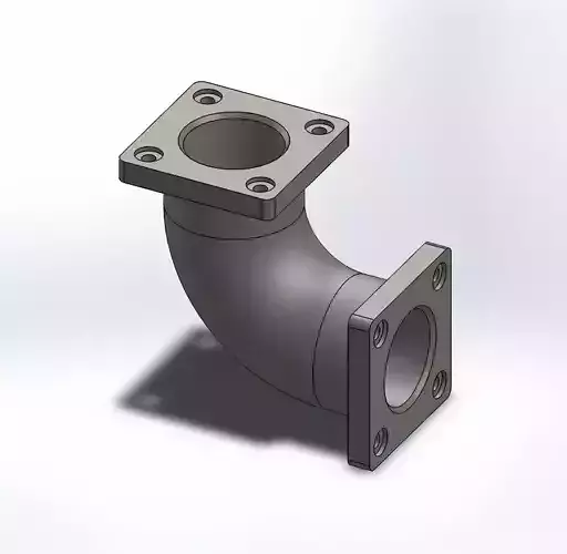 Pipe and flange 3D model