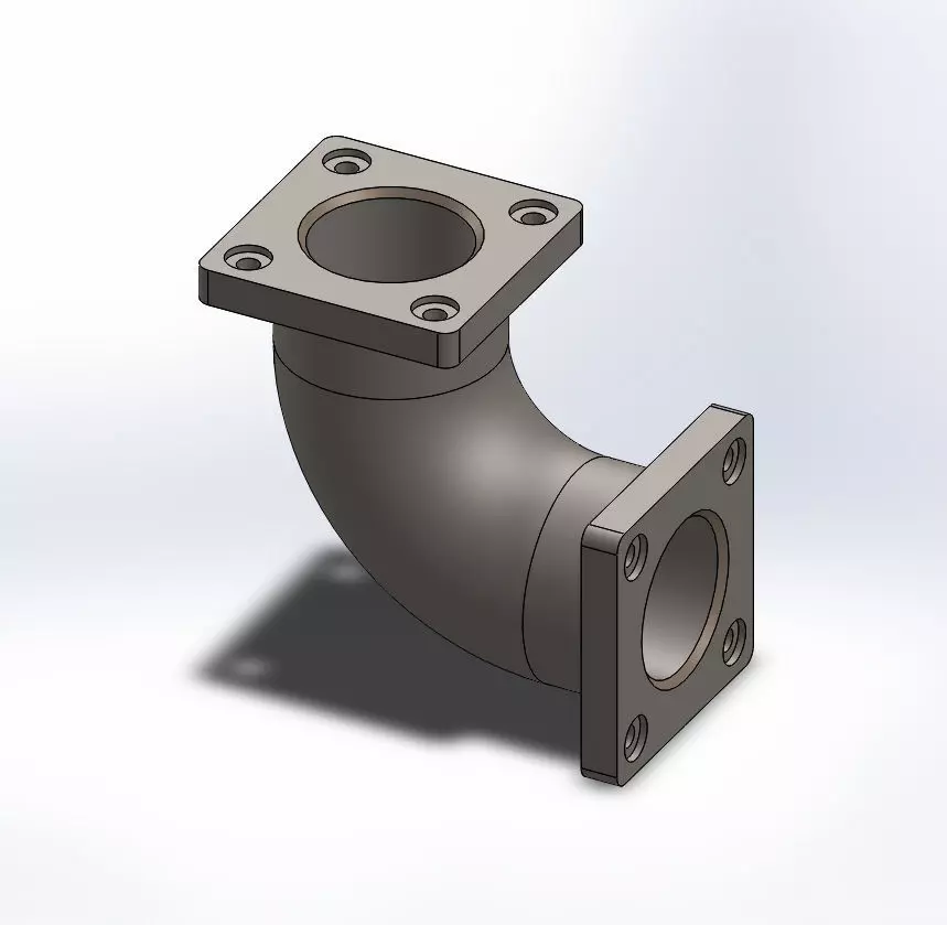 Pipe and flange 3D model_0