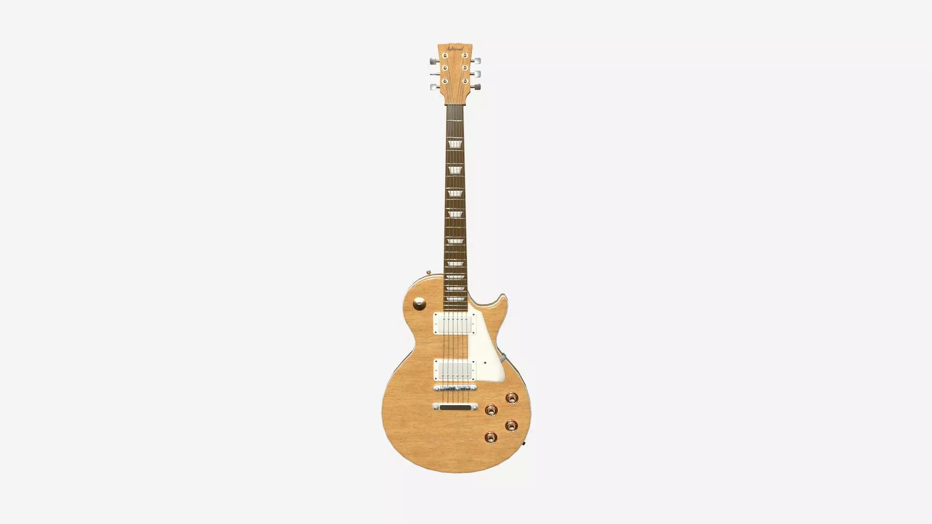 Electric Guitar C03 Light Wood - Music Instrument Design Low-poly 3D model_0