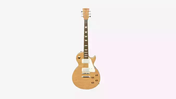 Electric Guitar C03 Light Wood - Music Instrument Design Low-poly 3D model