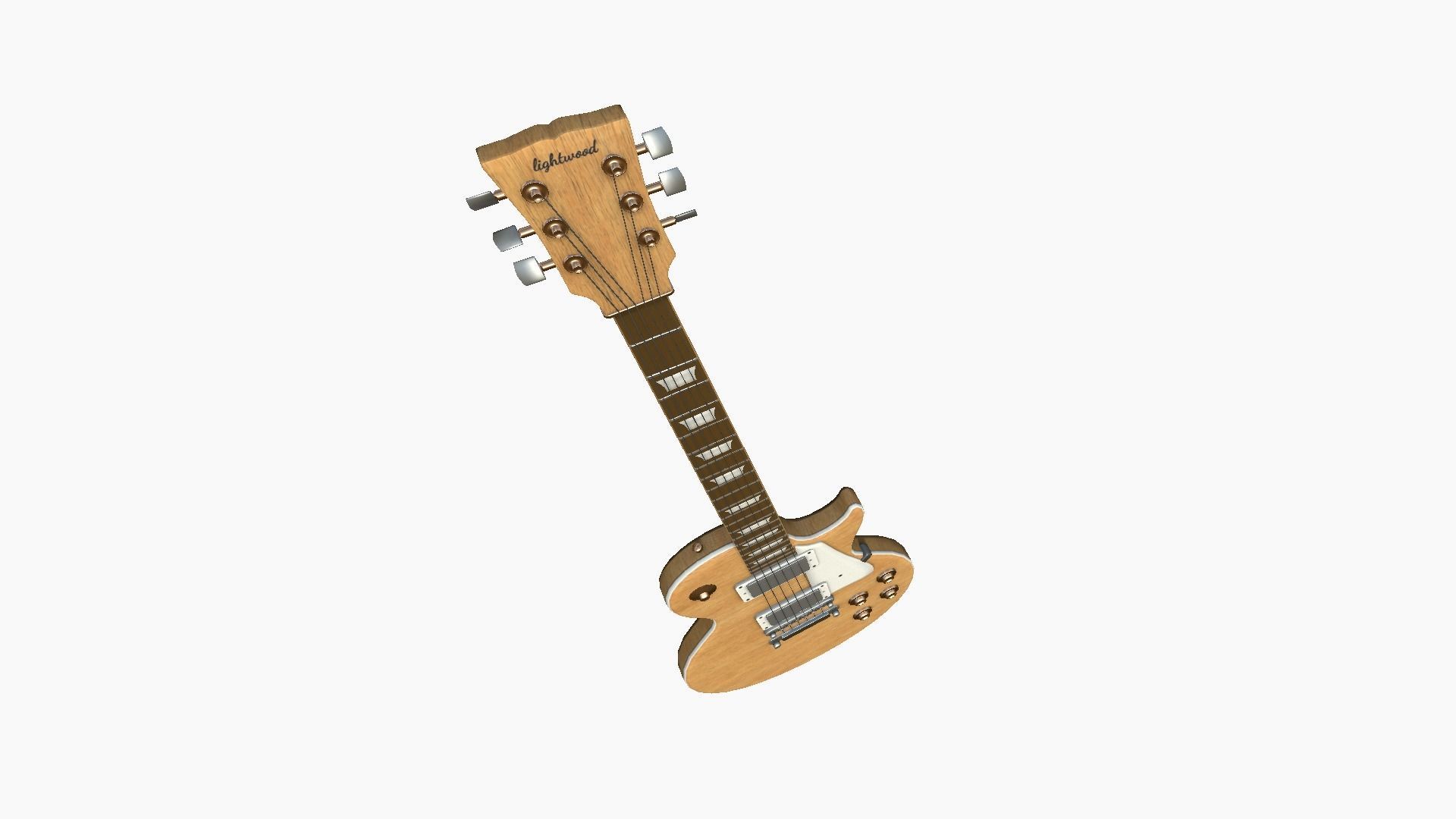 Electric Guitar C03 Light Wood - Music Instrument Design Low-poly 3D model_3