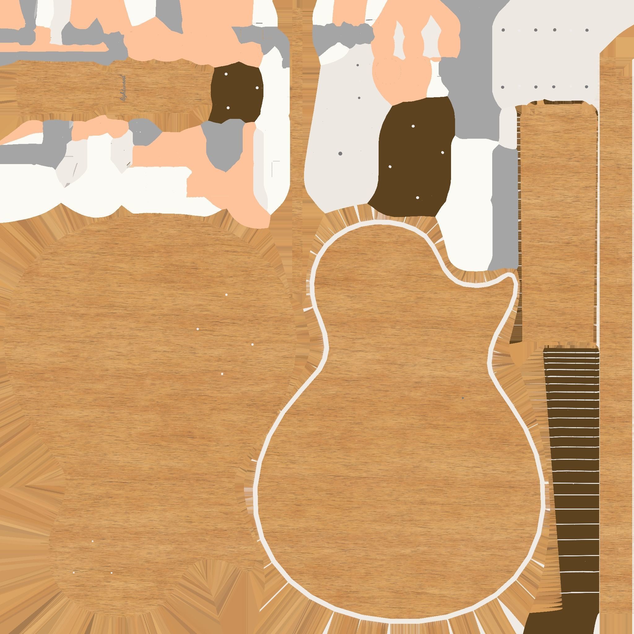 Electric Guitar C03 Light Wood - Music Instrument Design Low-poly 3D model_20