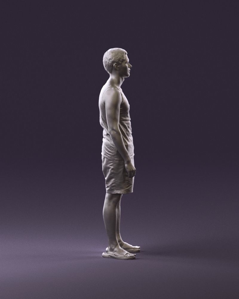 001018 man in orange shorts with a t-shirt 3D Print Ready 3D print model_4