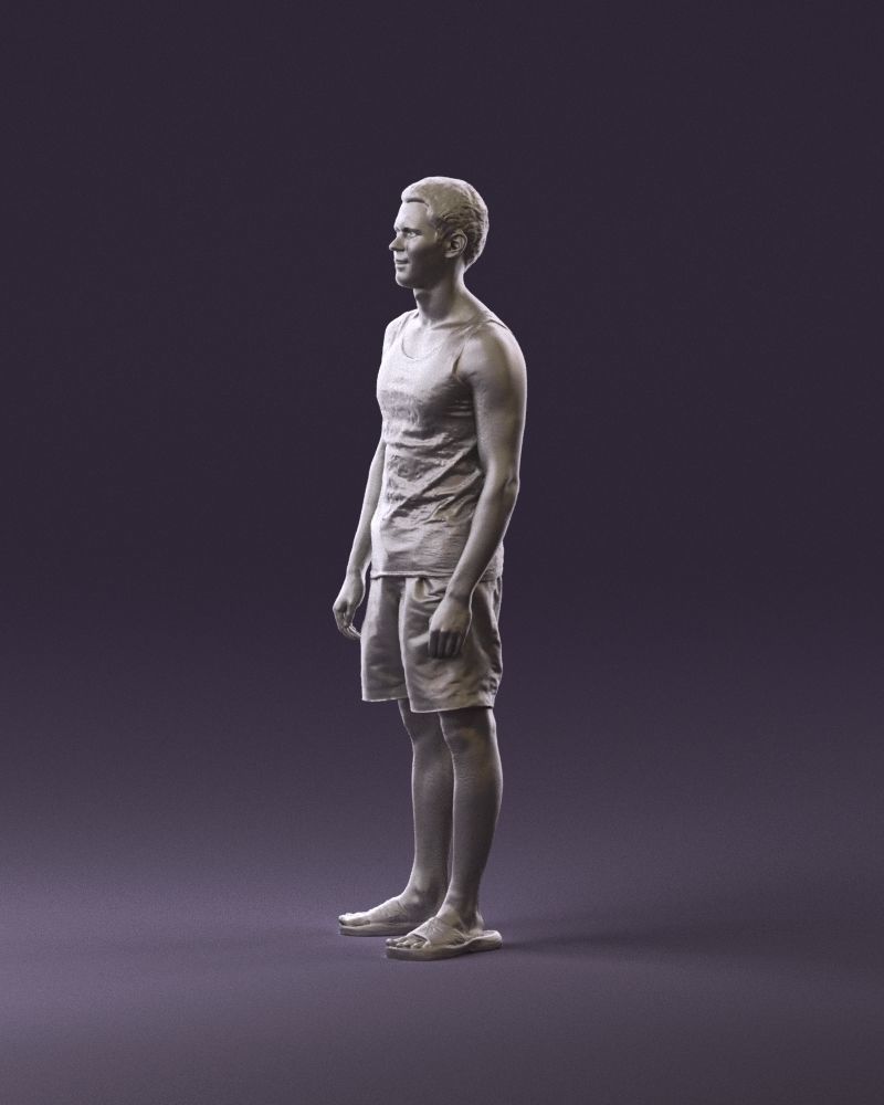 001018 man in orange shorts with a t-shirt 3D Print Ready 3D print model_9