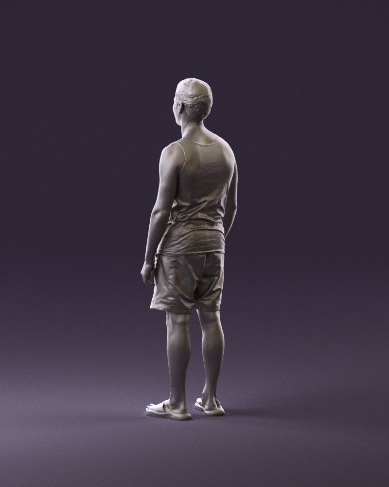 001018 man in orange shorts with a t-shirt 3D Print Ready 3D print model_7