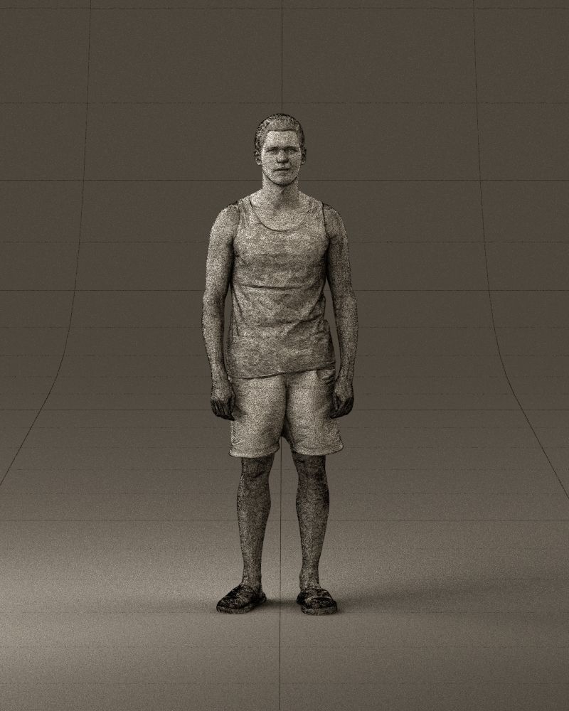 001018 man in orange shorts with a t-shirt 3D Print Ready 3D print model_25