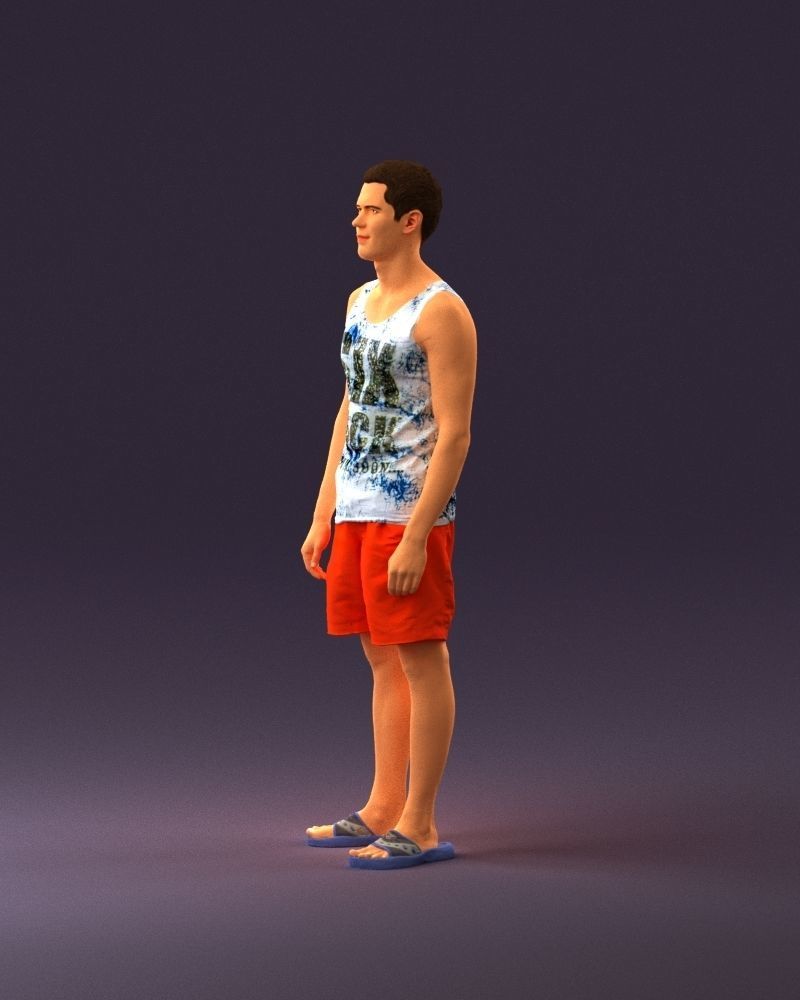 001018 man in orange shorts with a t-shirt 3D Print Ready 3D print model_21