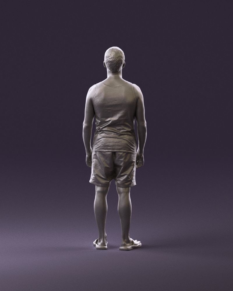 001018 man in orange shorts with a t-shirt 3D Print Ready 3D print model_6