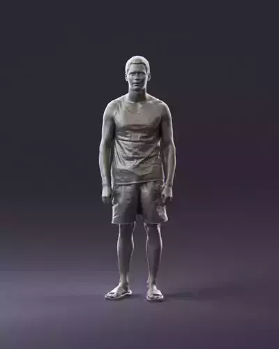 001018 man in orange shorts with a t-shirt 3D Print Ready 3D print model