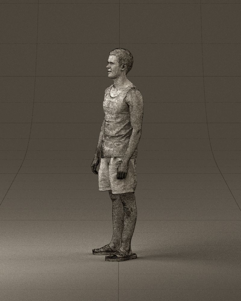 001018 man in orange shorts with a t-shirt 3D Print Ready 3D print model_33