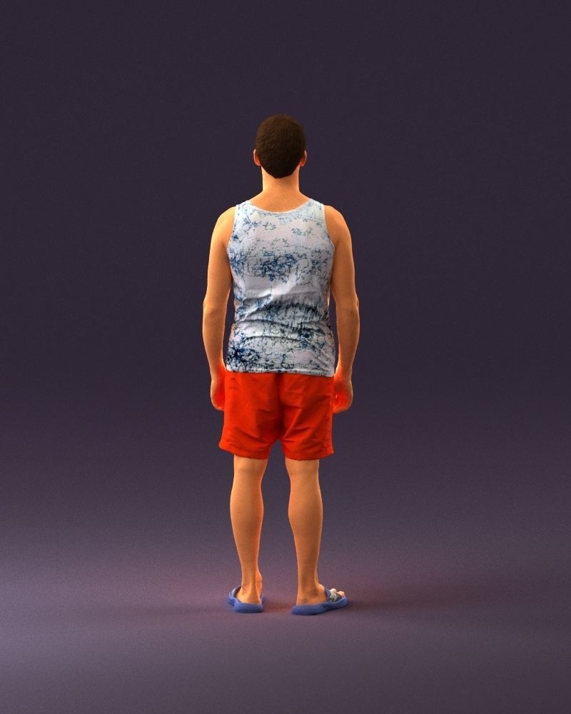 001018 man in orange shorts with a t-shirt 3D Print Ready 3D print model_18