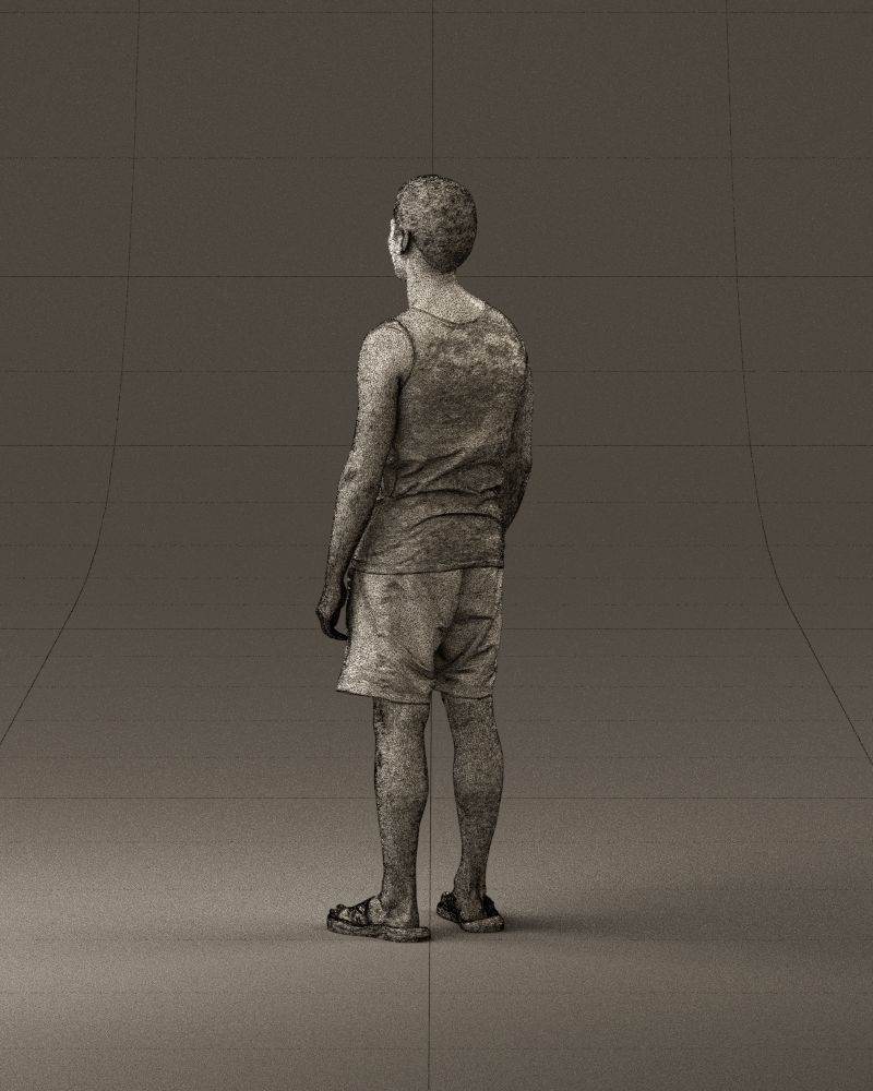 001018 man in orange shorts with a t-shirt 3D Print Ready 3D print model_31