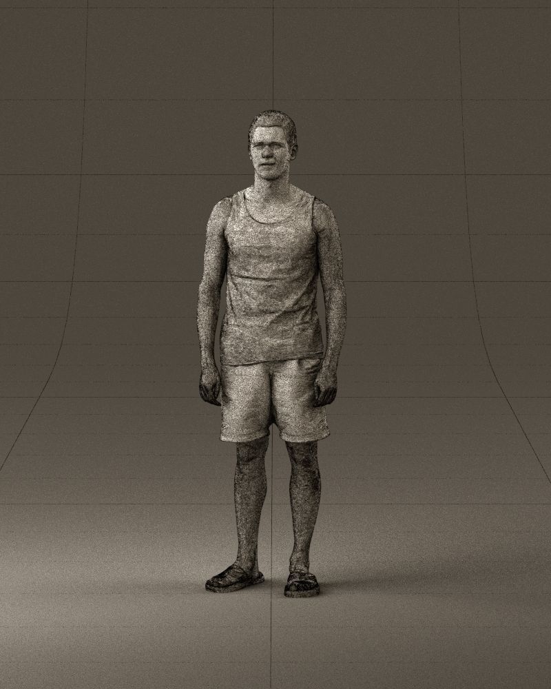 001018 man in orange shorts with a t-shirt 3D Print Ready 3D print model_35