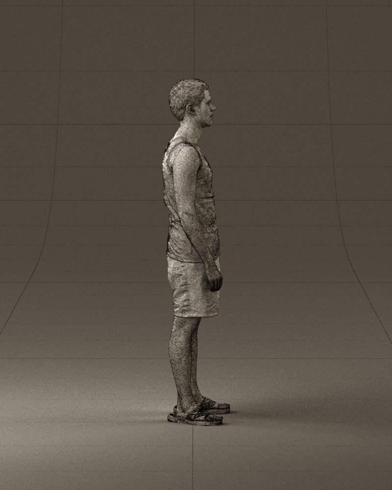 001018 man in orange shorts with a t-shirt 3D Print Ready 3D print model_28