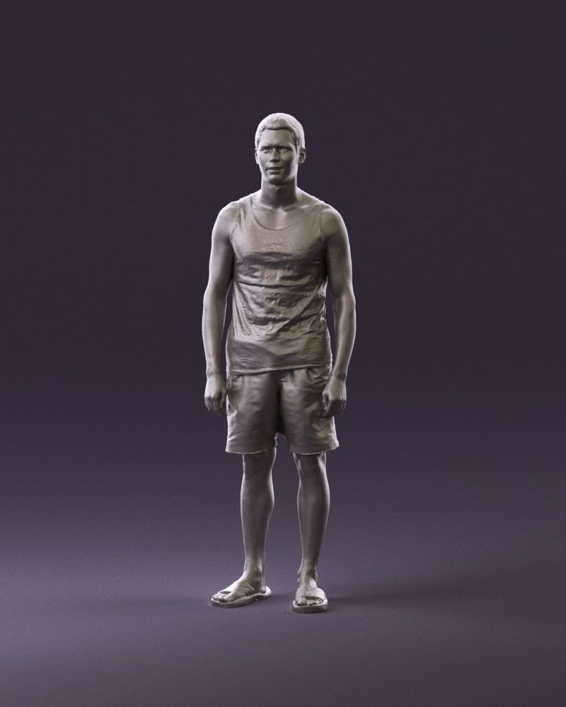 001018 man in orange shorts with a t-shirt 3D Print Ready 3D print model_11