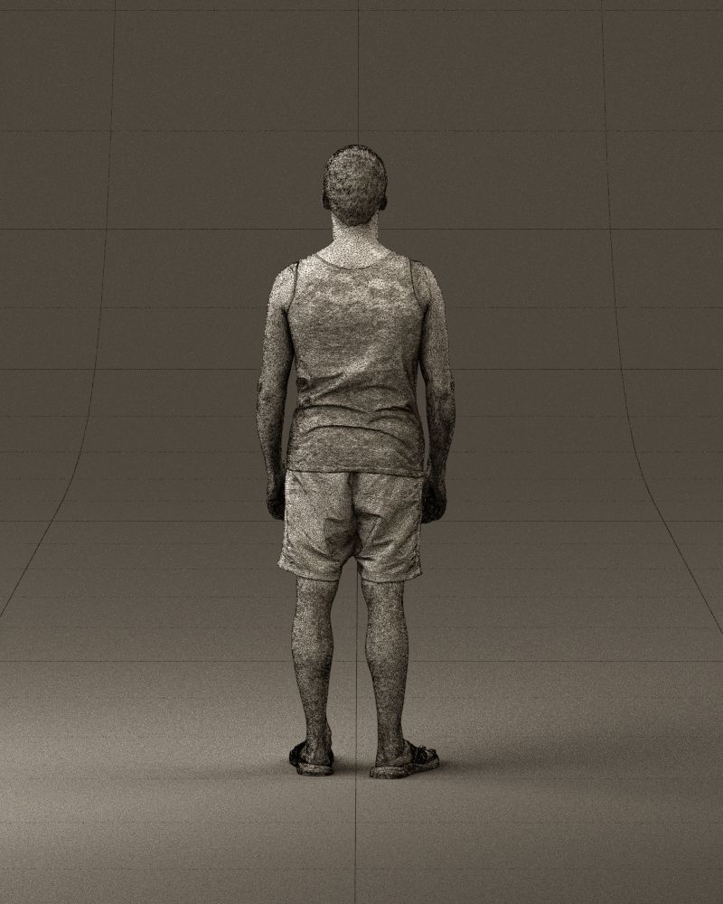 001018 man in orange shorts with a t-shirt 3D Print Ready 3D print model_30