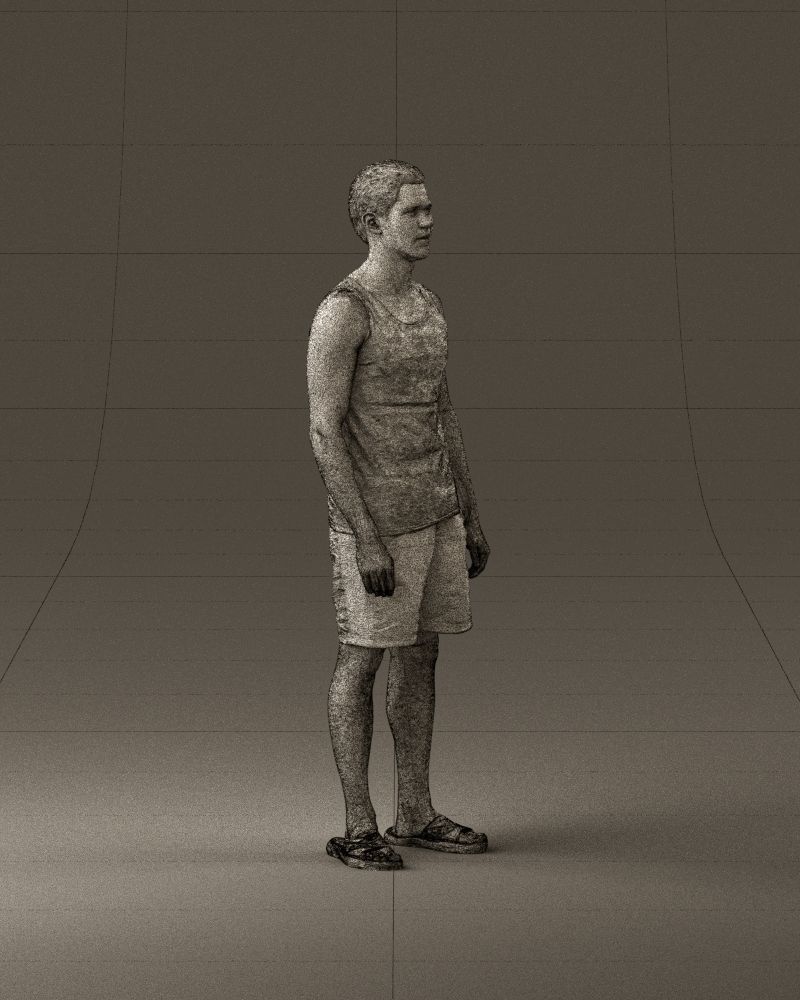 001018 man in orange shorts with a t-shirt 3D Print Ready 3D print model_27