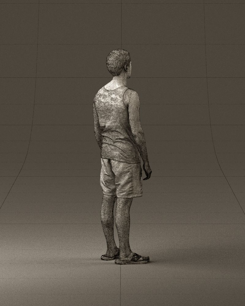 001018 man in orange shorts with a t-shirt 3D Print Ready 3D print model_29