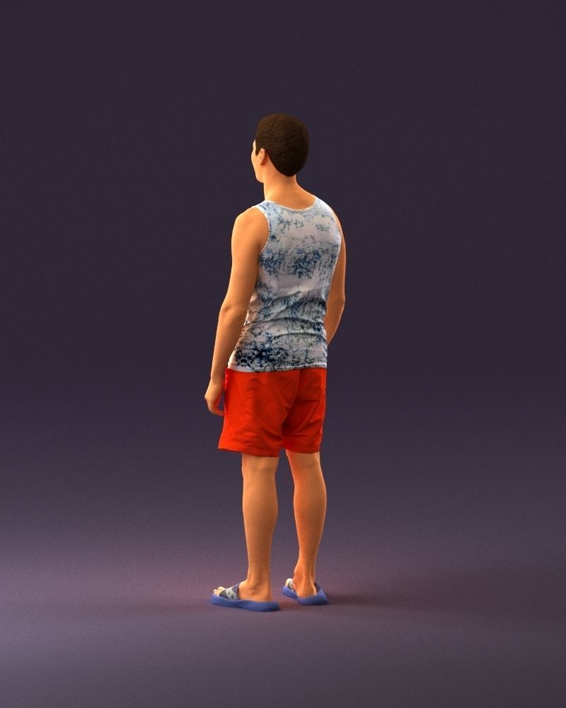 001018 man in orange shorts with a t-shirt 3D Print Ready 3D print model_19