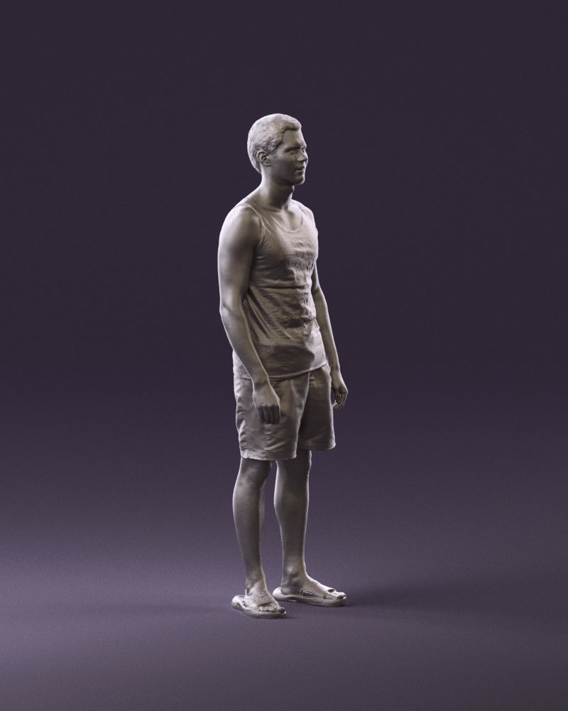001018 man in orange shorts with a t-shirt 3D Print Ready 3D print model_3