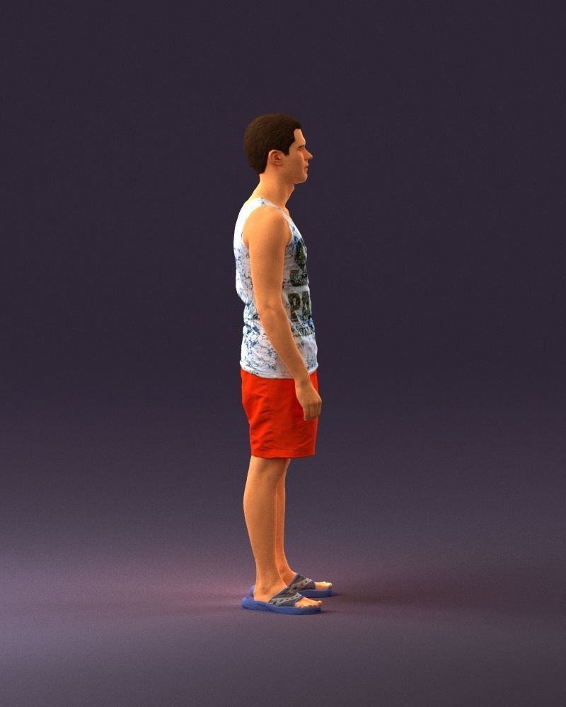 001018 man in orange shorts with a t-shirt 3D Print Ready 3D print model_16